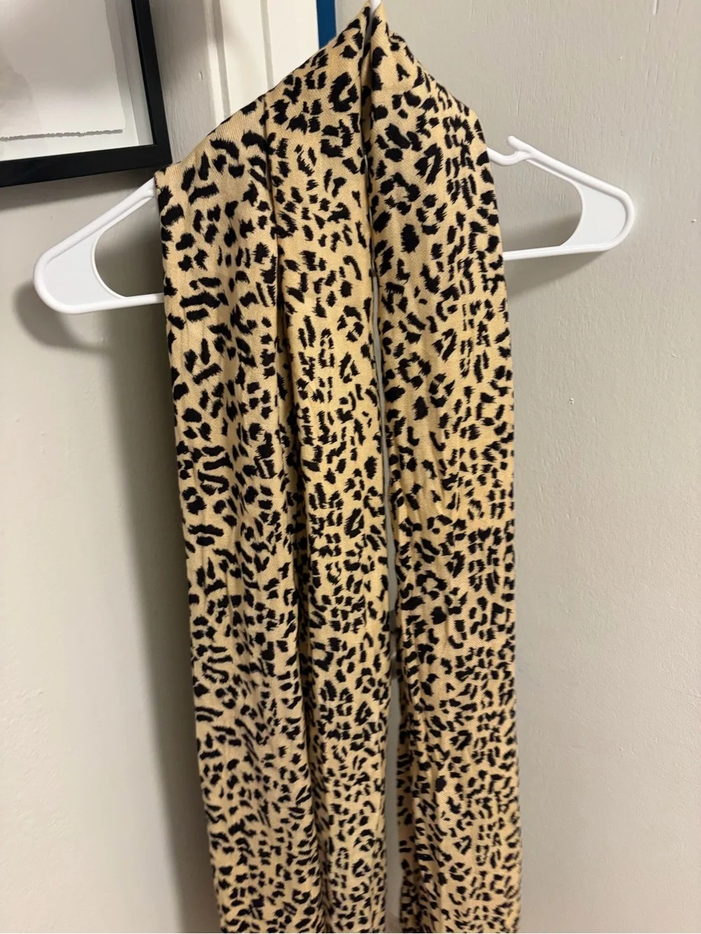 Lane Bryant NWT Leopard Print Scarf Tan Black Animal Fringed